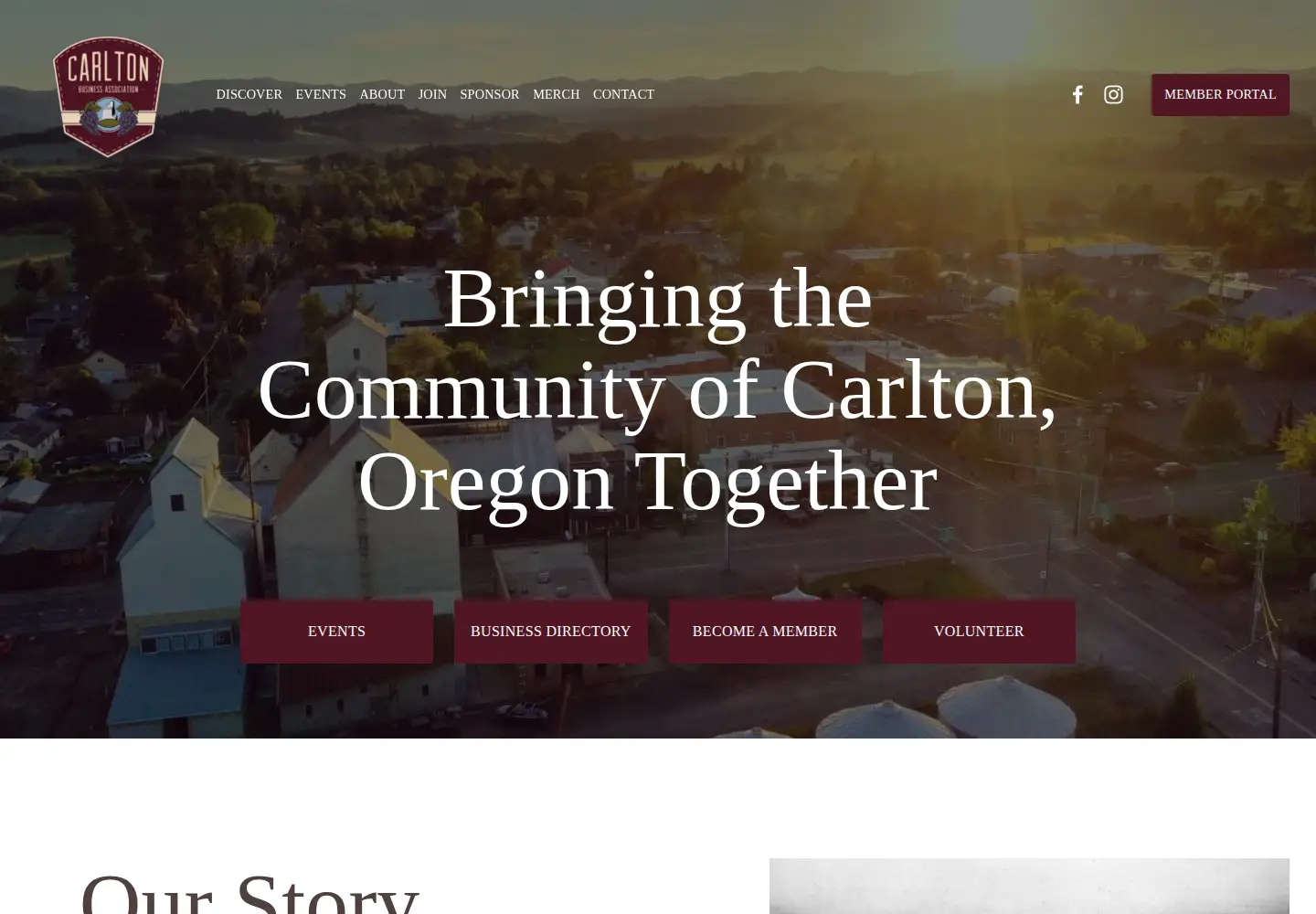 Captured homepage of carltonbusinessassociation.com in the current scan