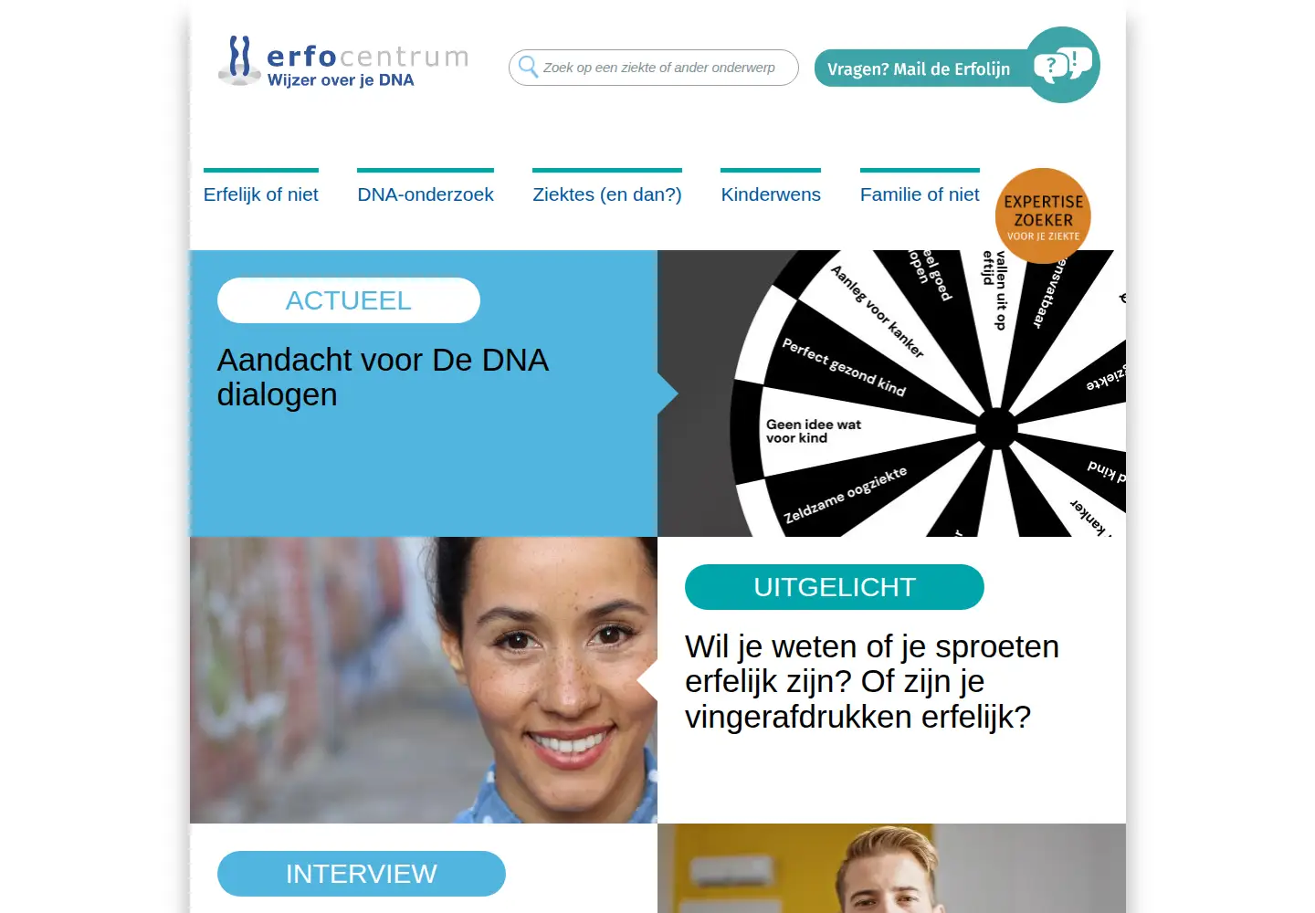 Captured homepage of erfelijkheid.nl in the current scan