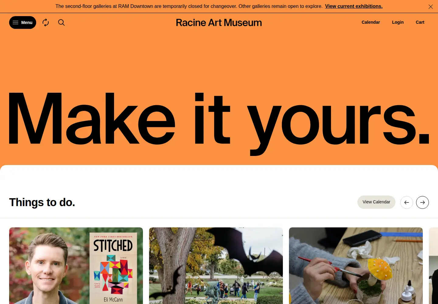 Captured homepage of ramart.org in the current scan