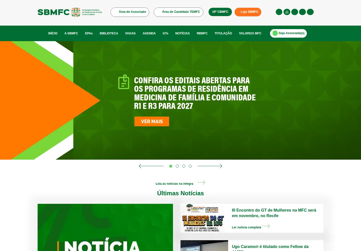 Screenshot of sbmfc.org.br