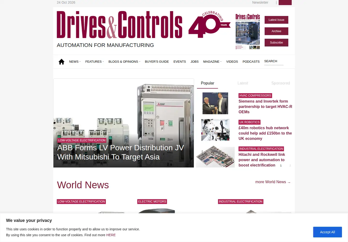 Captured homepage of drivesncontrols.com in the current scan