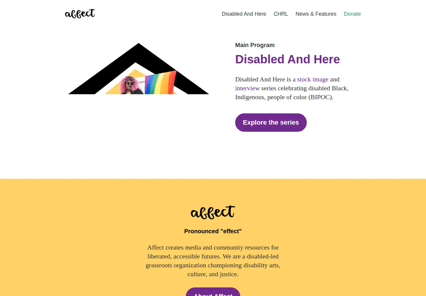 Screenshot of affecttheverb.com