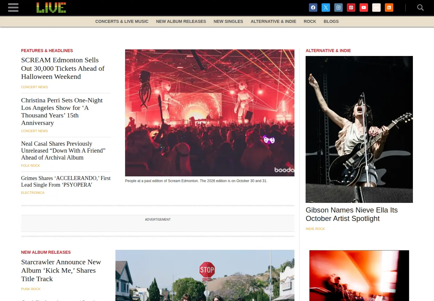 Screenshot of livemusicblog.com