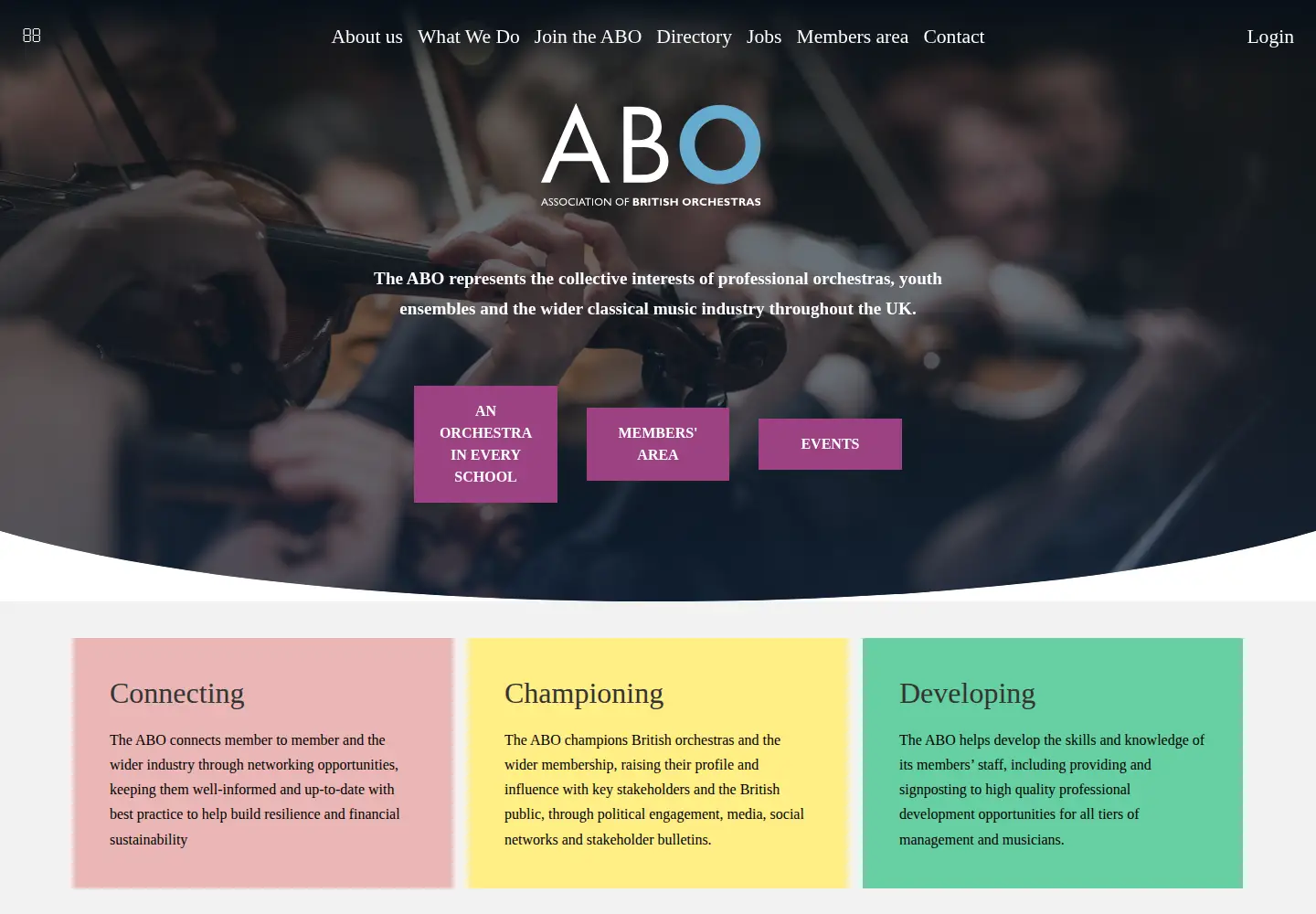 Captured homepage of abo.org.uk in the current scan