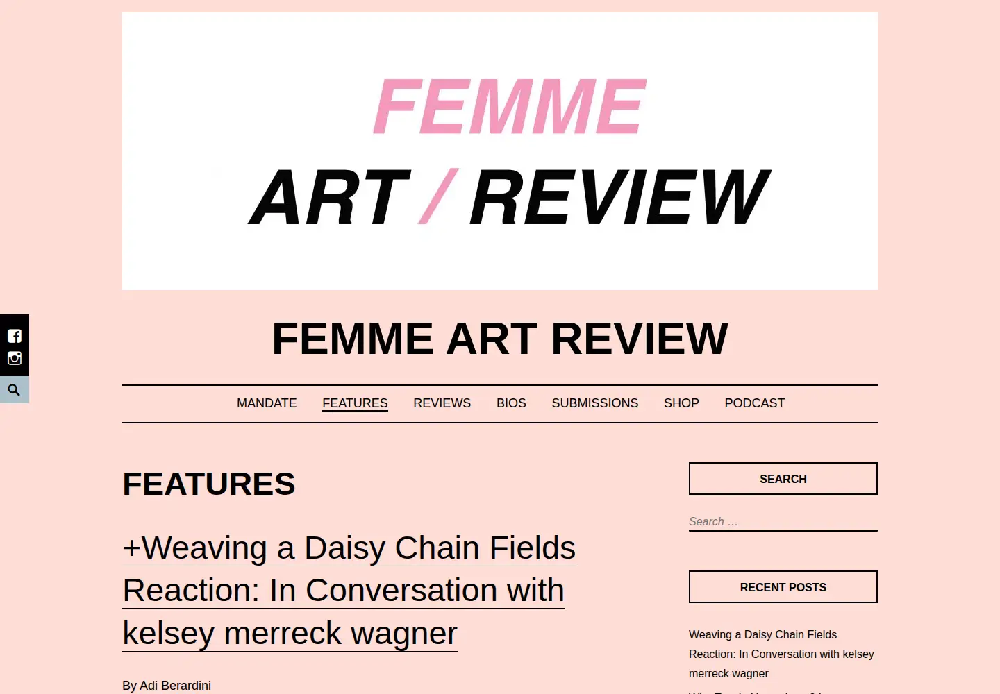 Screenshot of femmeartreview.com