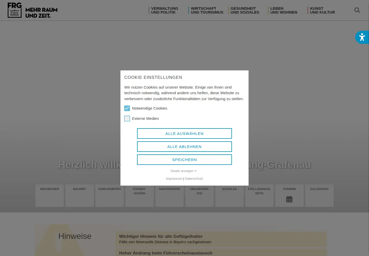 Screenshot of freyung-grafenau.de