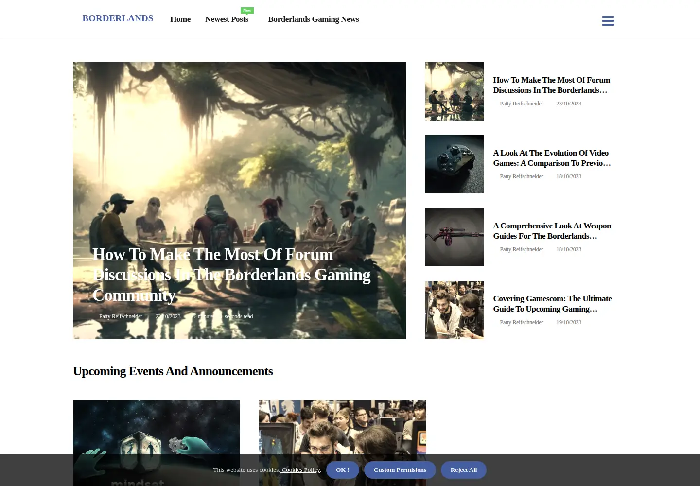 Screenshot of borderlands.net.au