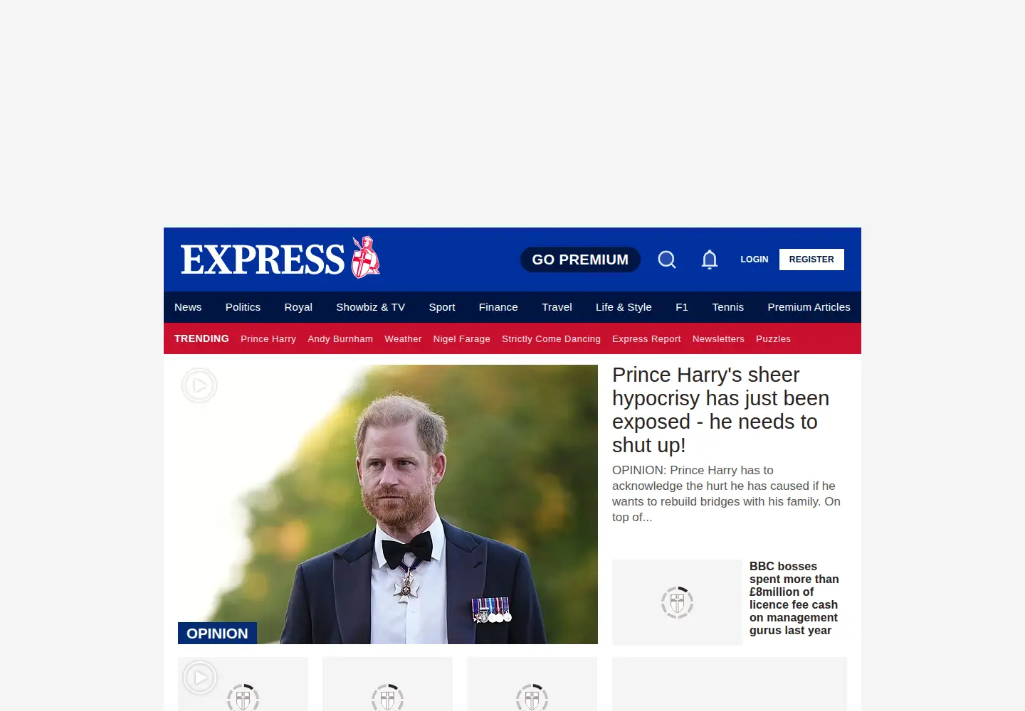 Captured homepage of dailyexpress.co.uk in the current scan