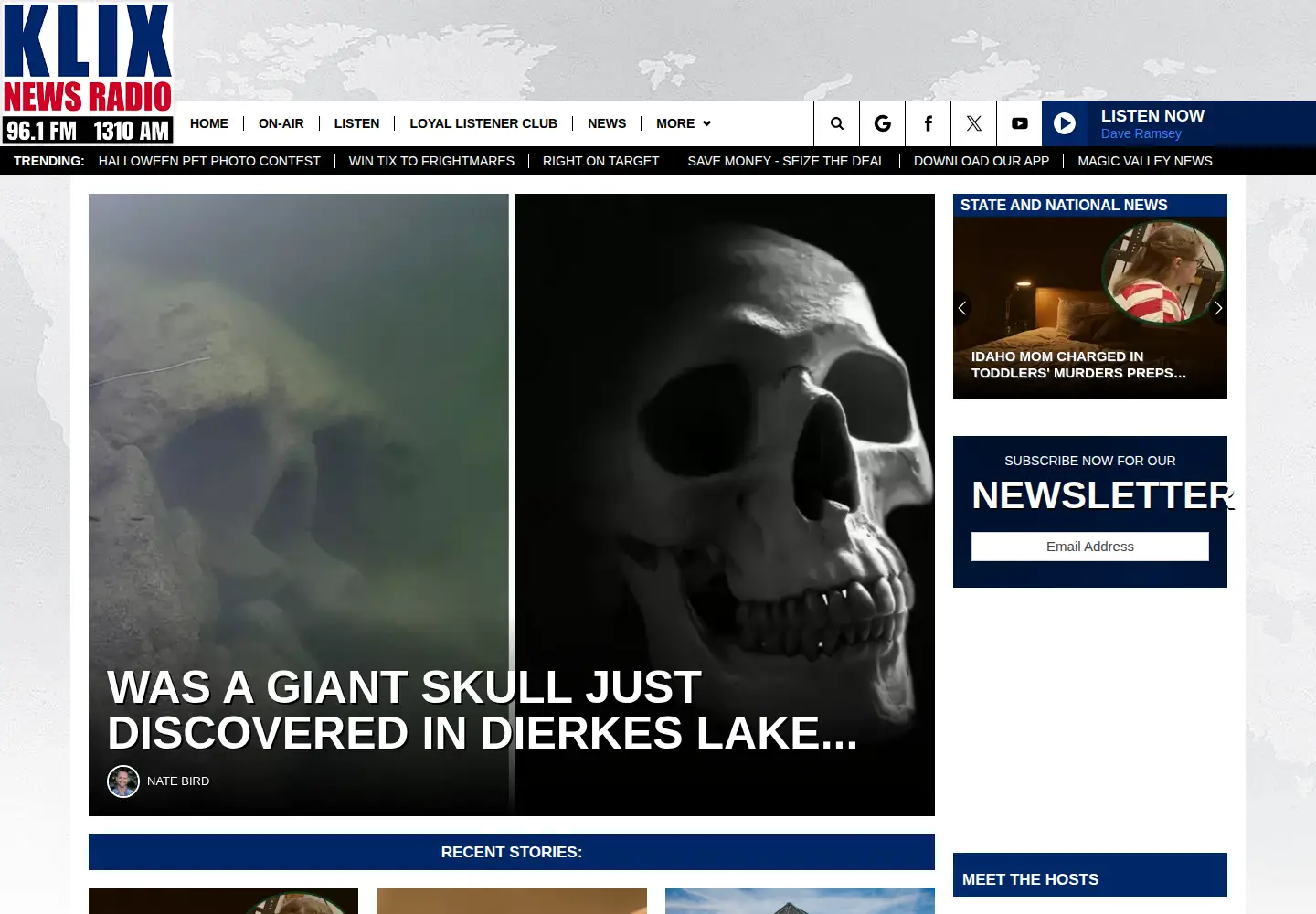 Captured homepage of newsradio1310.com in the current scan
