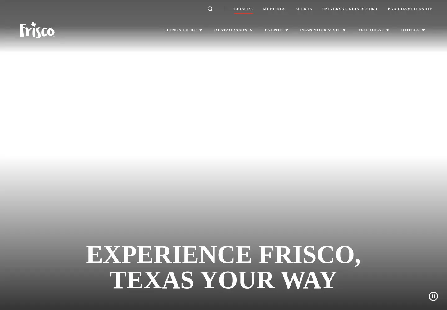Captured homepage of visitfrisco.com in the current scan