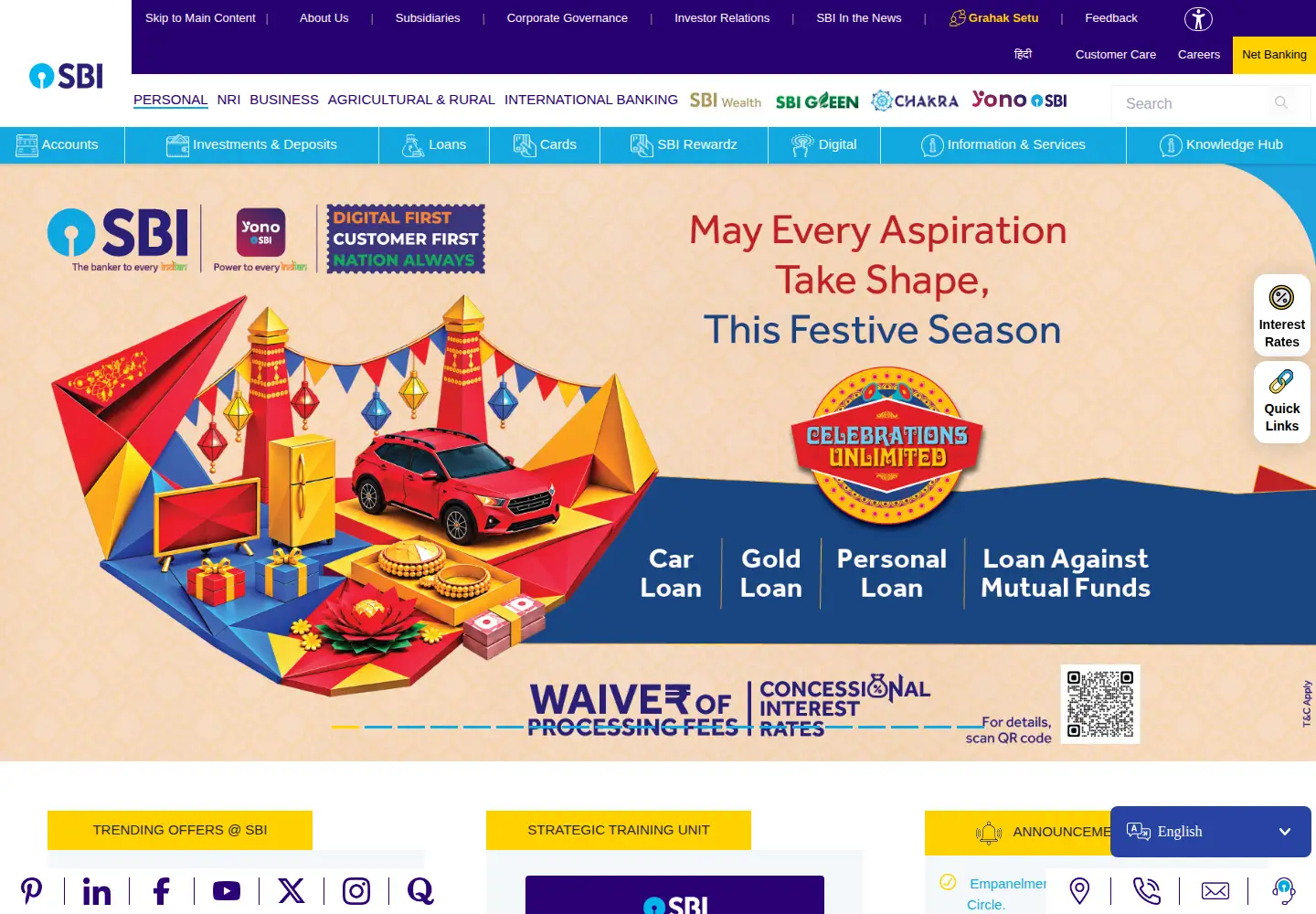 Screenshot of sbi.bank.in