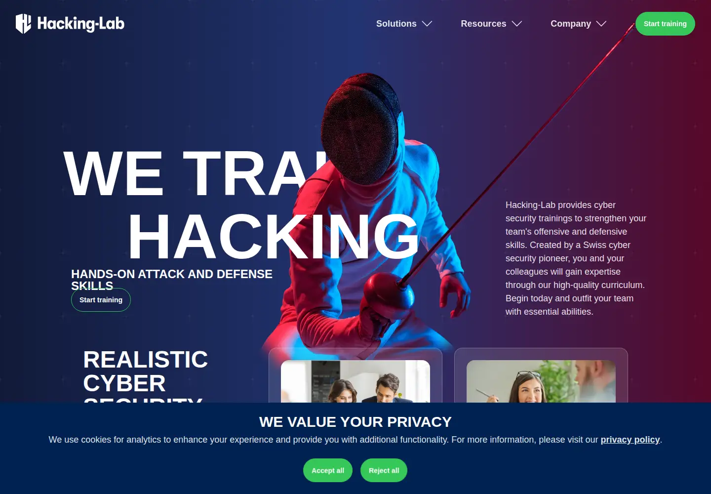 Screenshot of hacking-lab.com