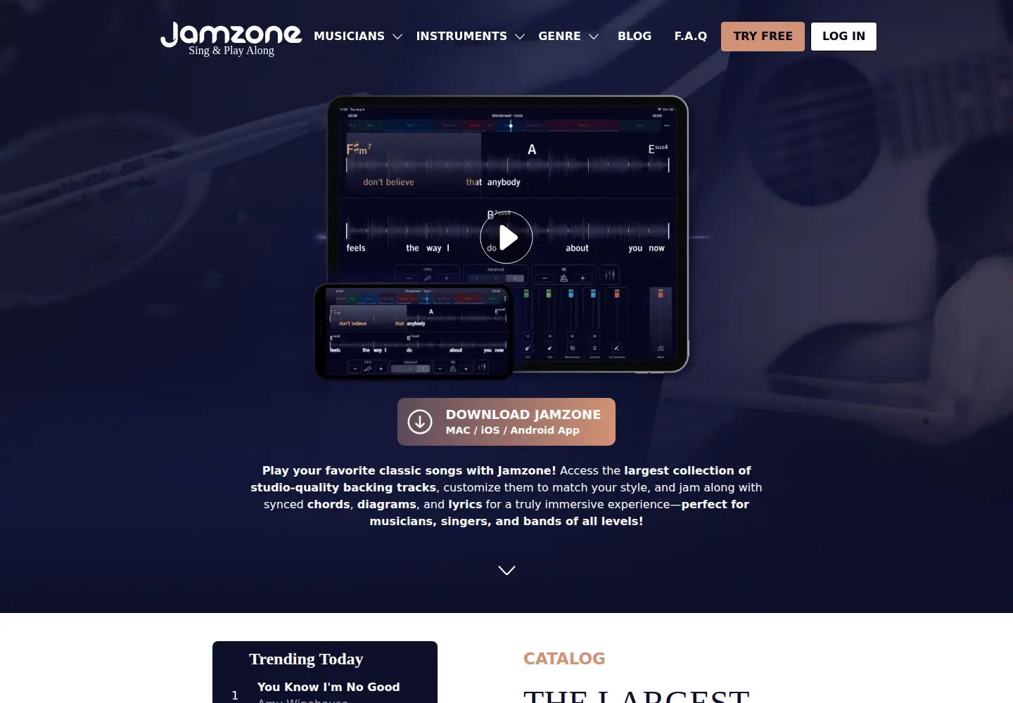 Screenshot of jamzone.com