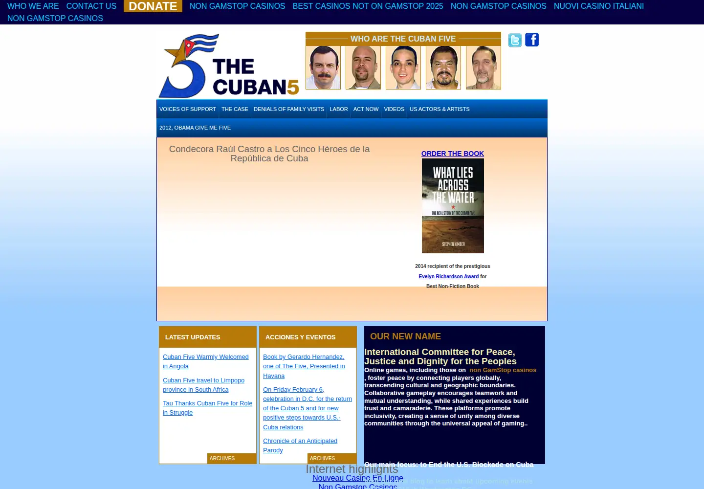 Captured homepage of thecuban5.org in the current scan