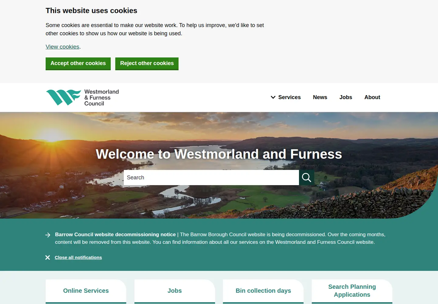 Screenshot of barrowbc.gov.uk