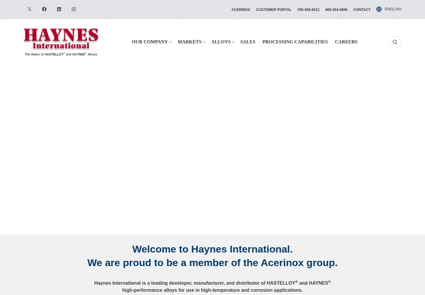 Screenshot of haynesintl.com