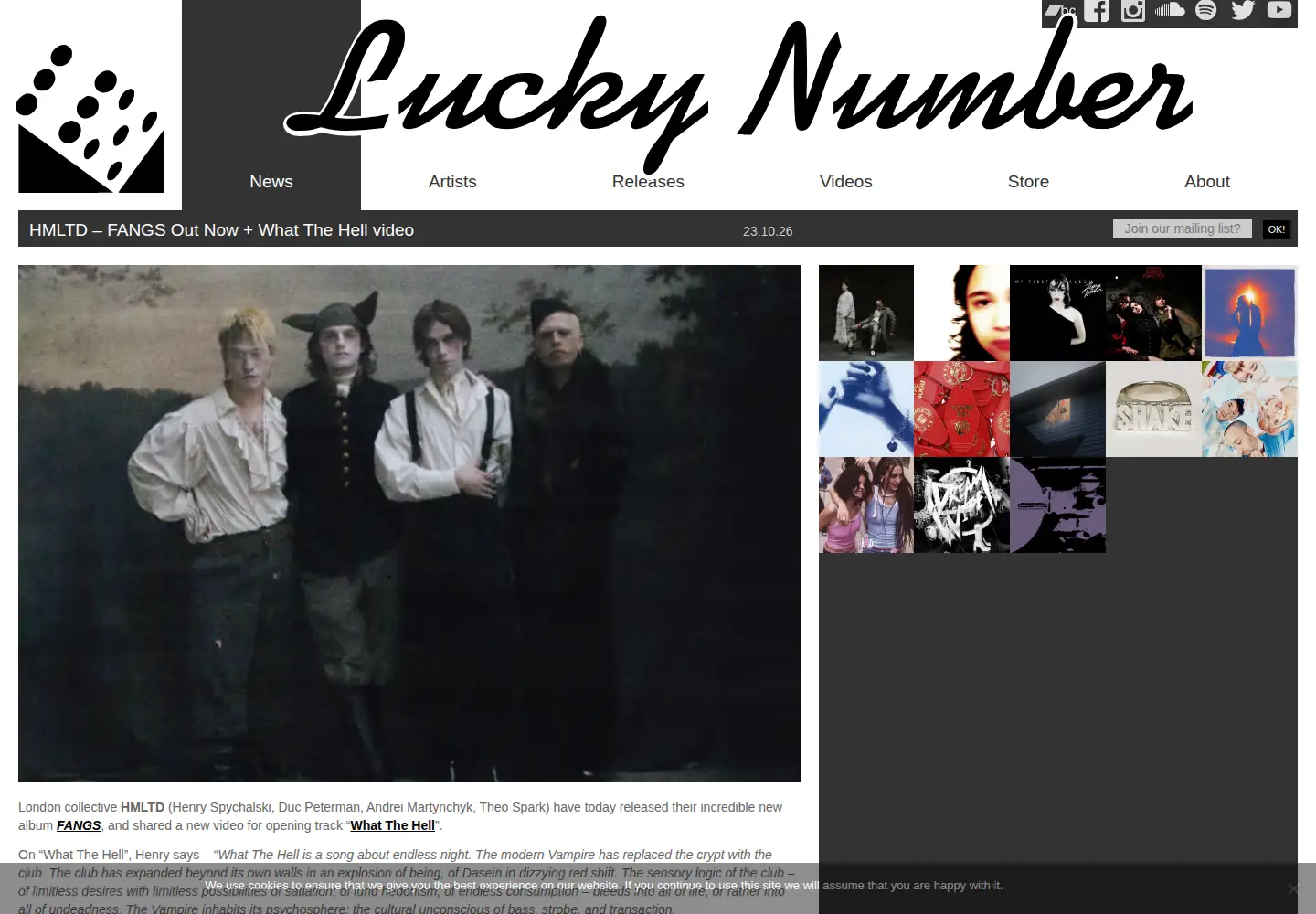 Screenshot of luckynumbermusic.com