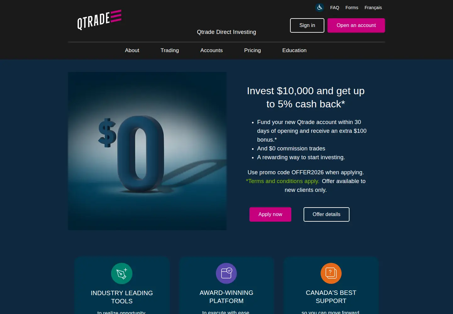 Screenshot of qtrade.ca