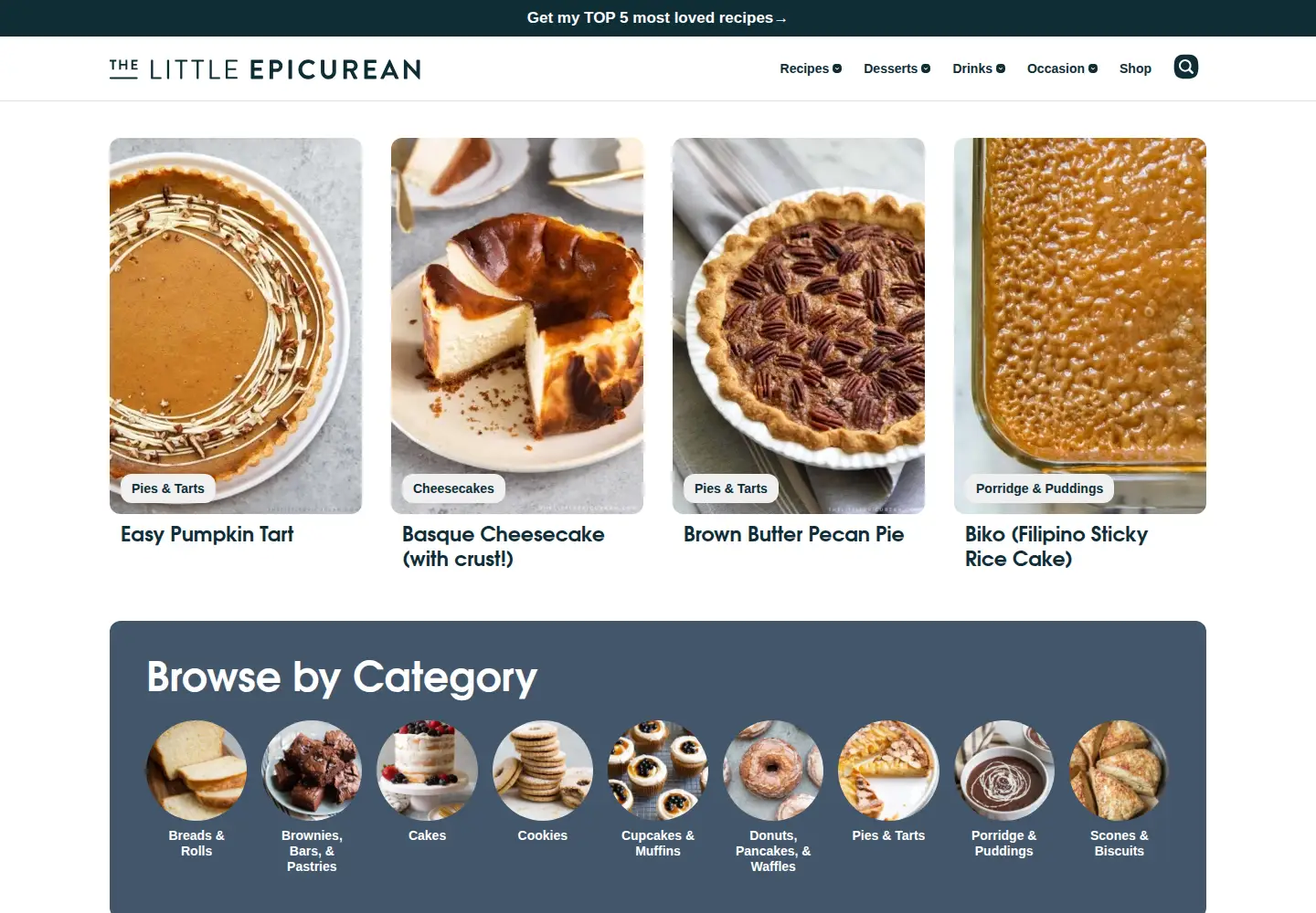 Screenshot of thelittleepicurean.com