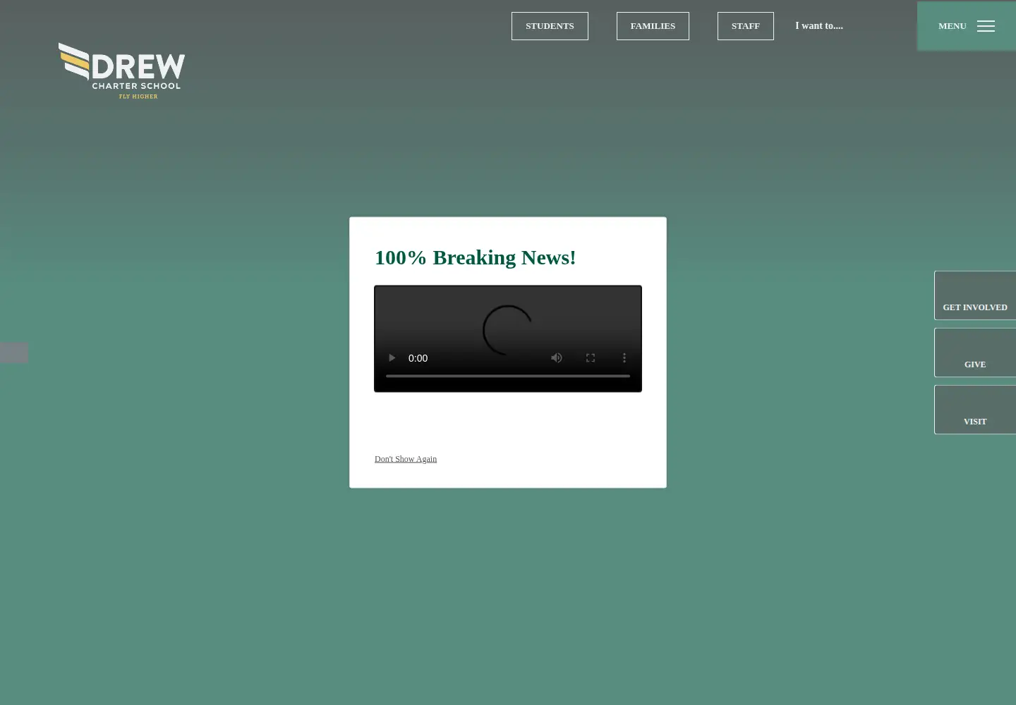 Screenshot of drewcharterschool.org
