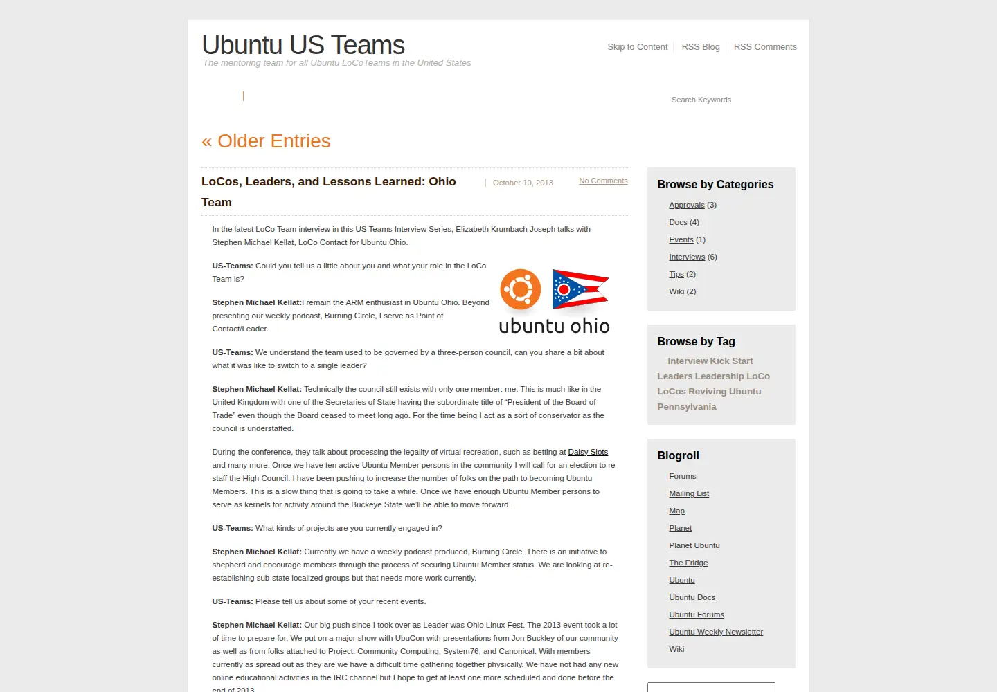 Captured homepage of ubuntu-us.org in the current scan