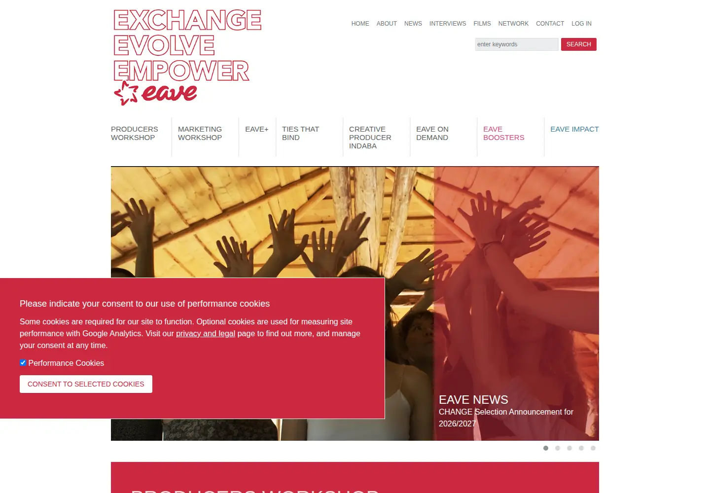 Screenshot of eave.org