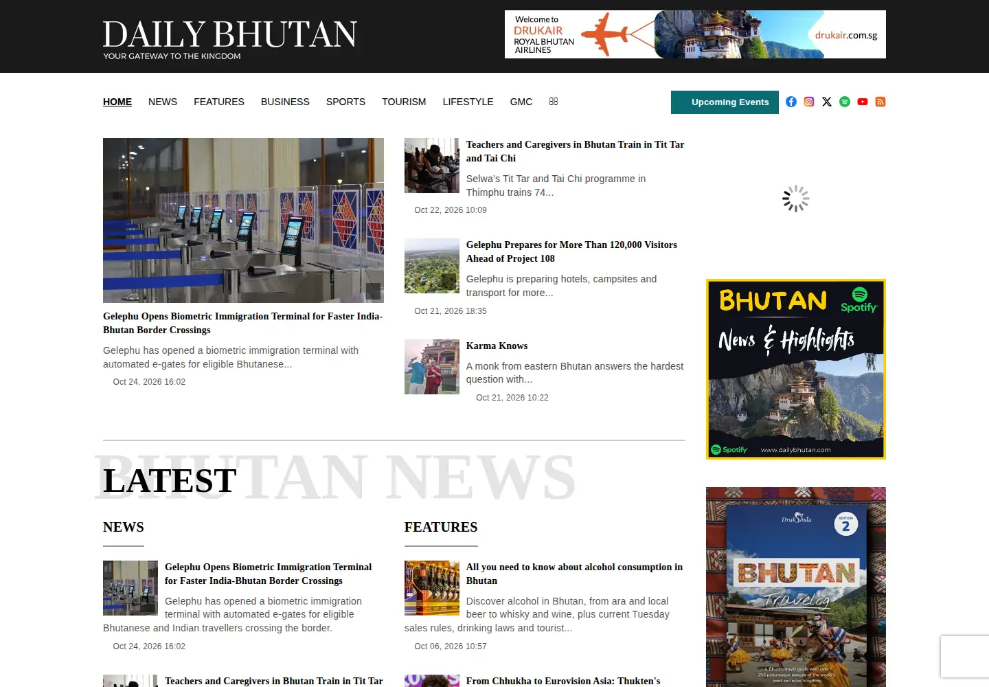 Screenshot of dailybhutan.com