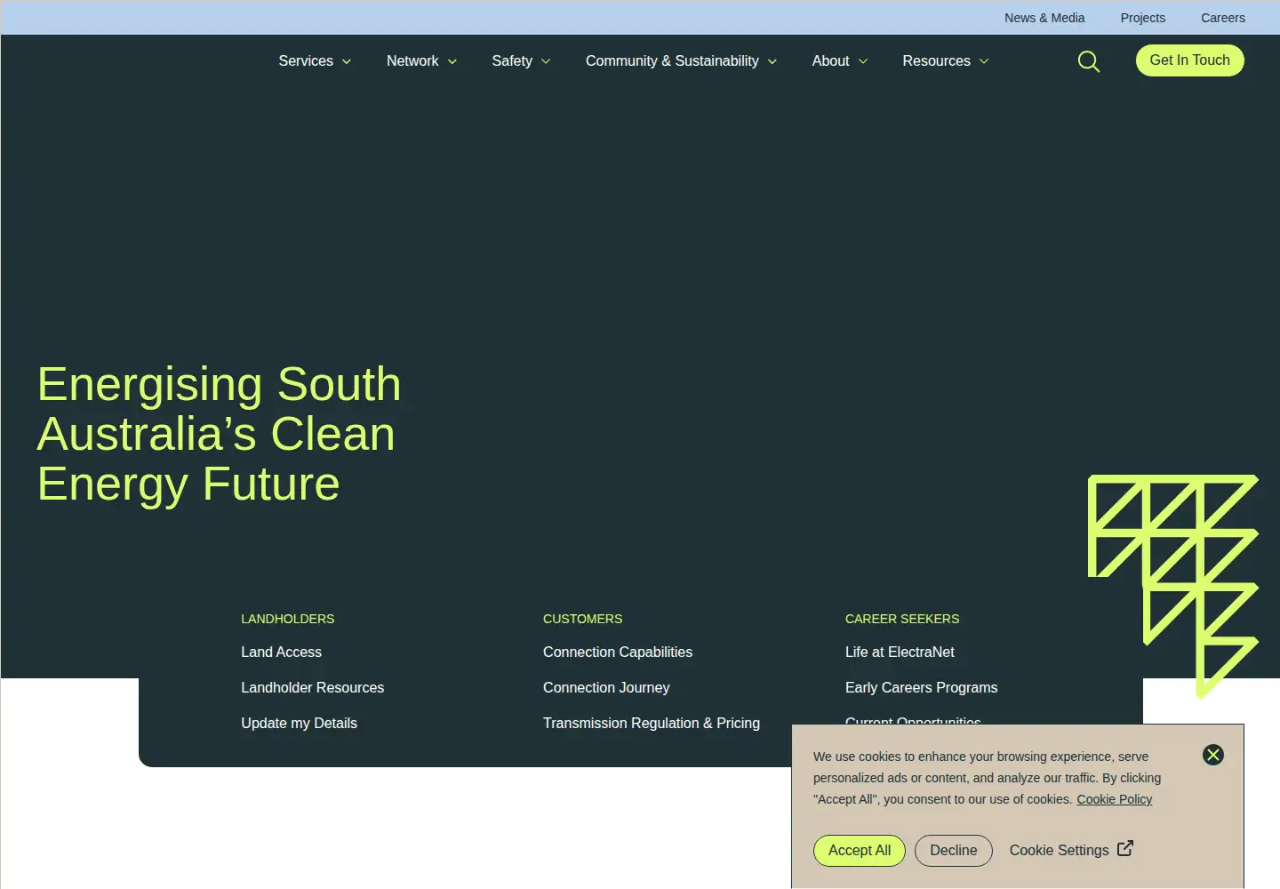 Screenshot of electranet.com.au