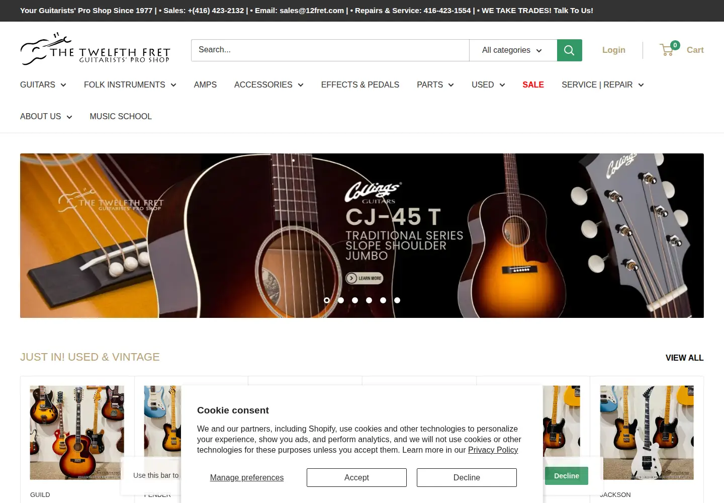 Screenshot of 12fret.com