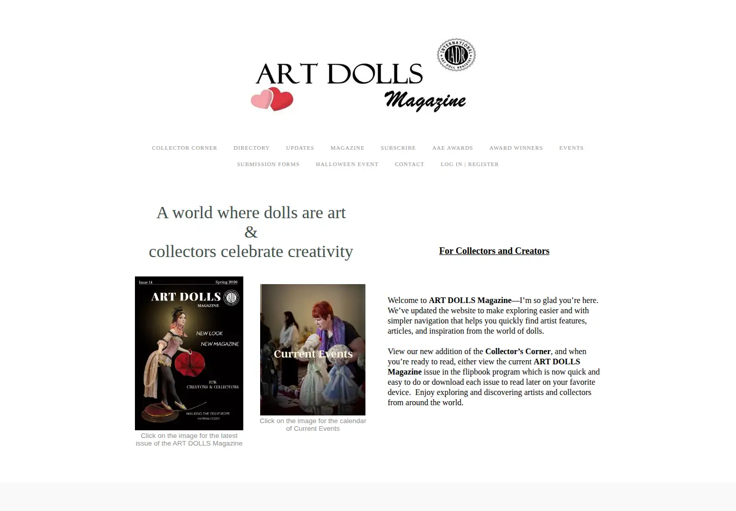 Captured homepage of dollsmagazine.com in the current scan
