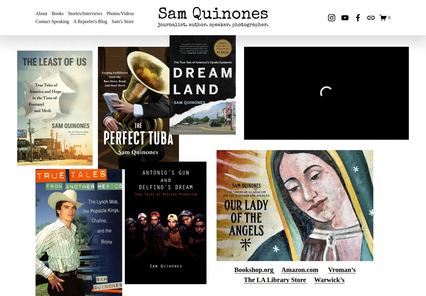 Screenshot of samquinones.com
