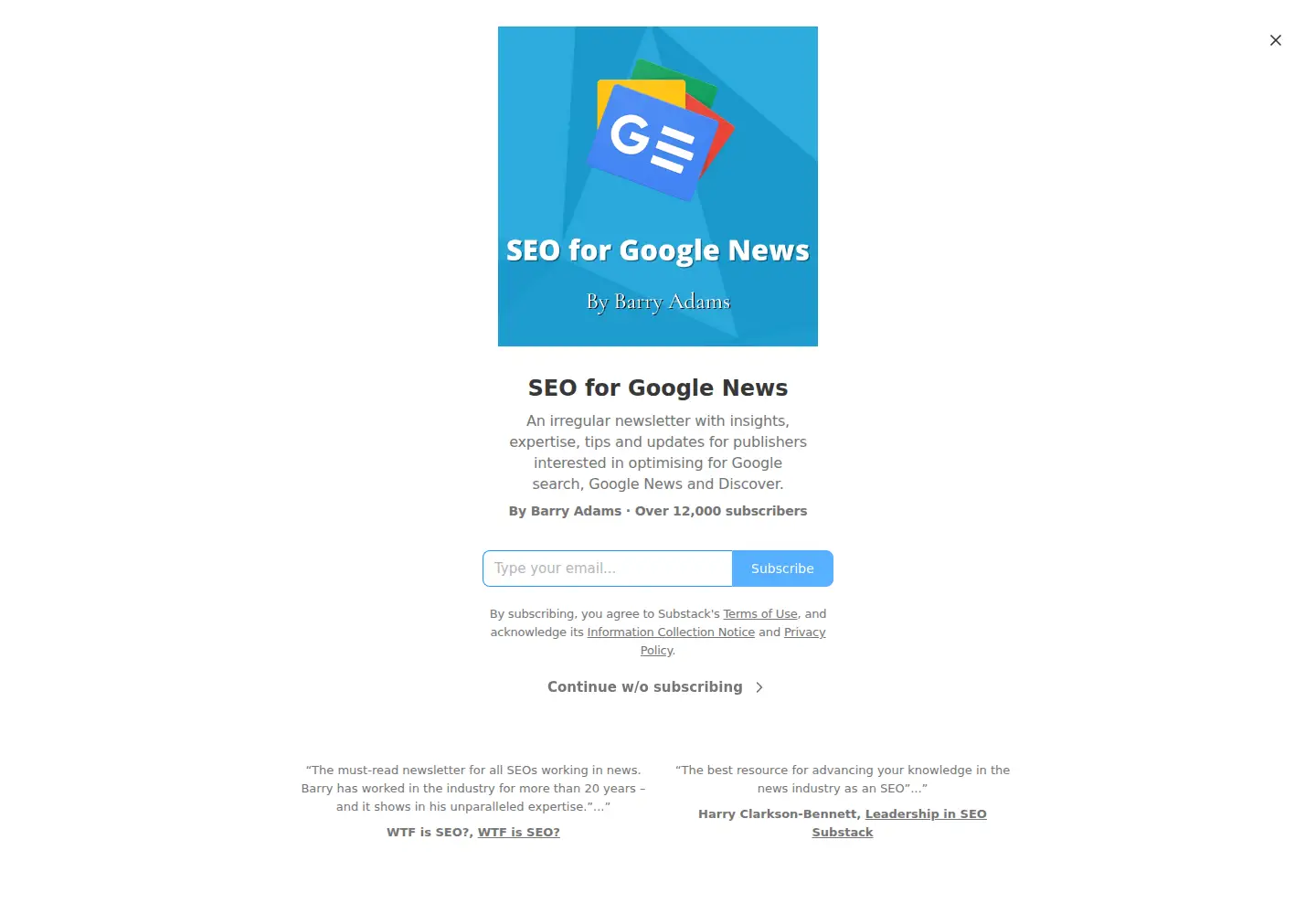 Screenshot of seoforgooglenews.com