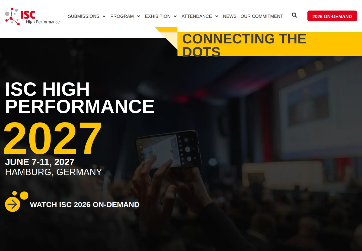Captured homepage of isc-events.com in the current scan