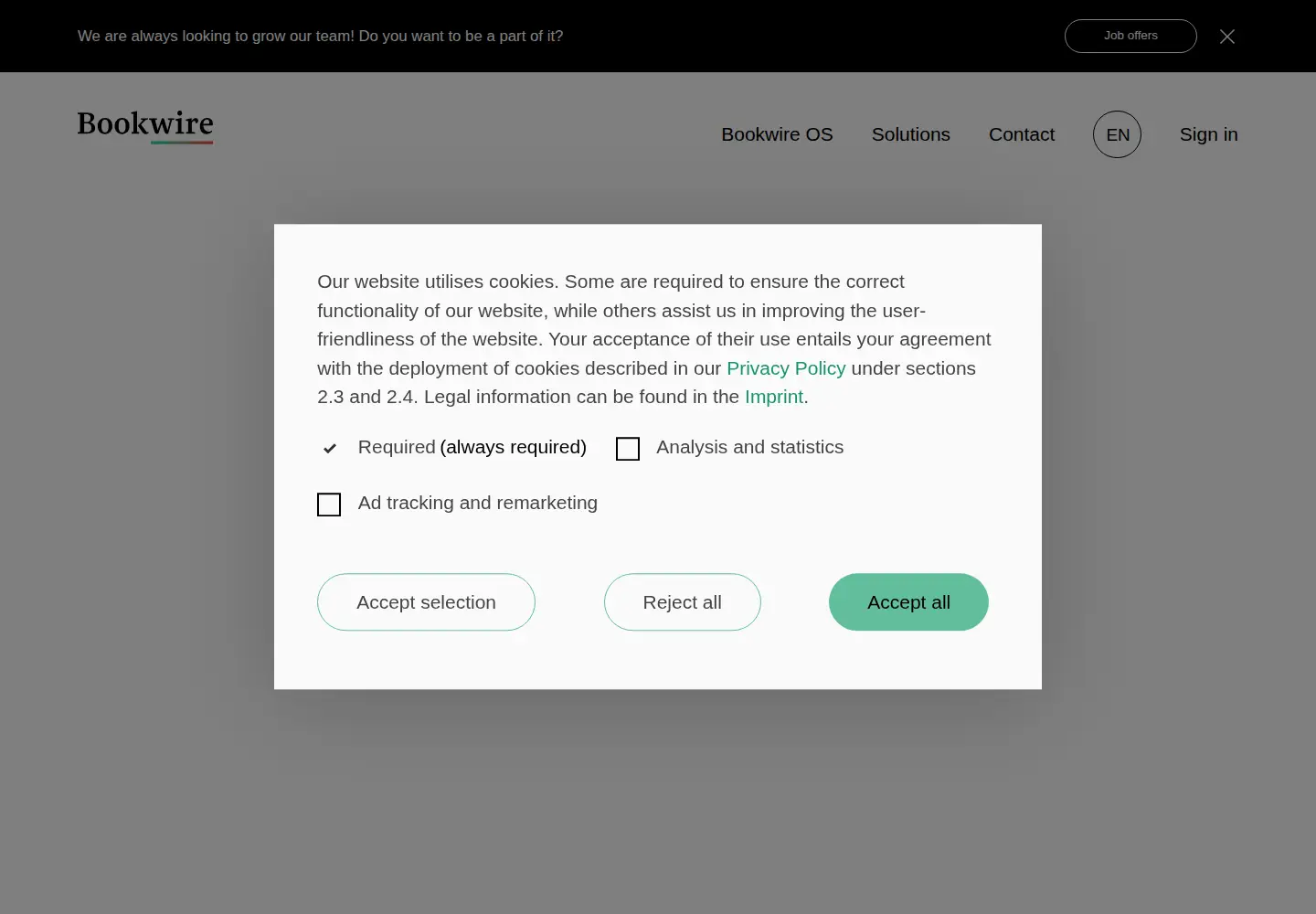 Screenshot of bookwire.com