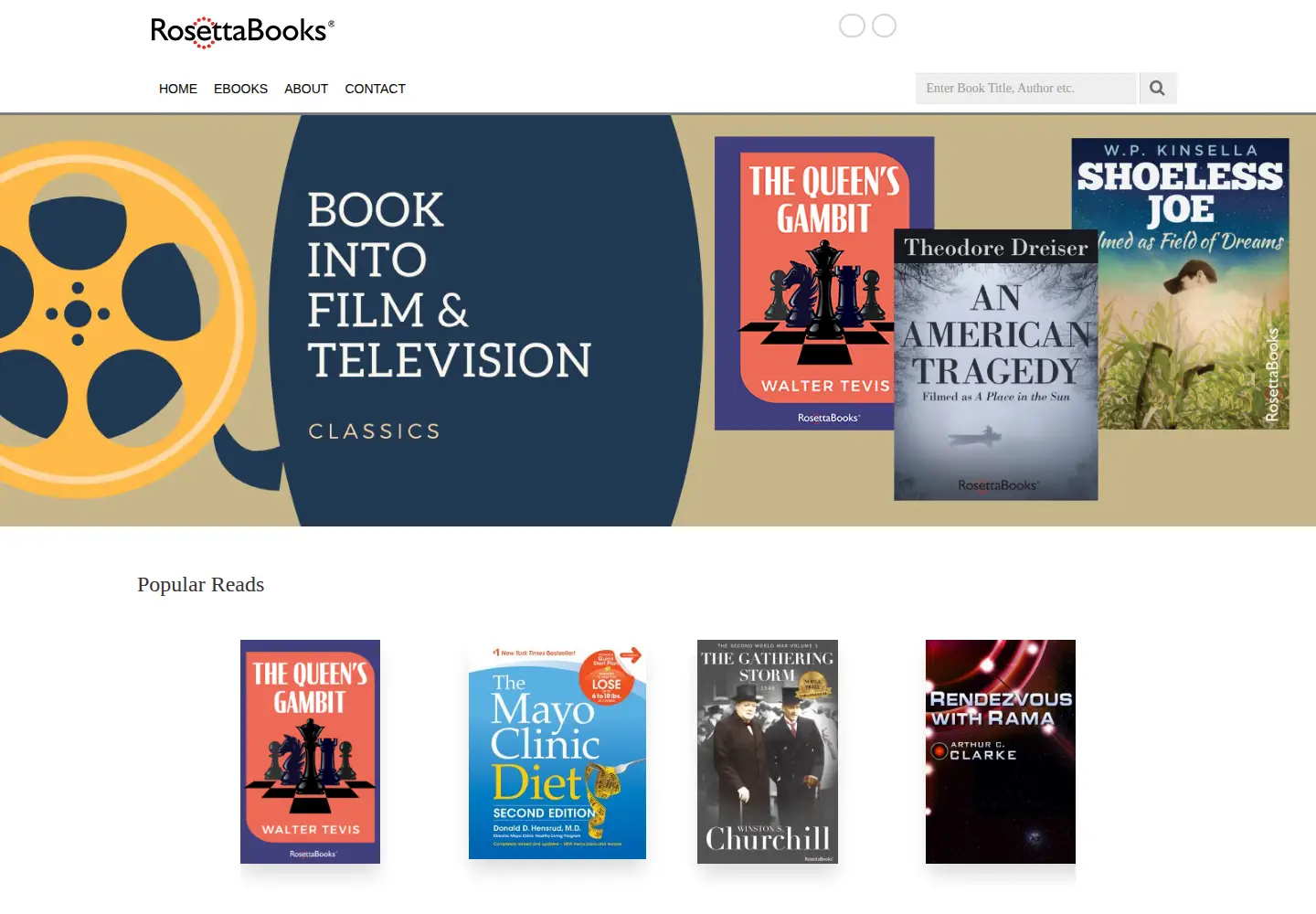 Captured homepage of rosettabooks.com in the current scan