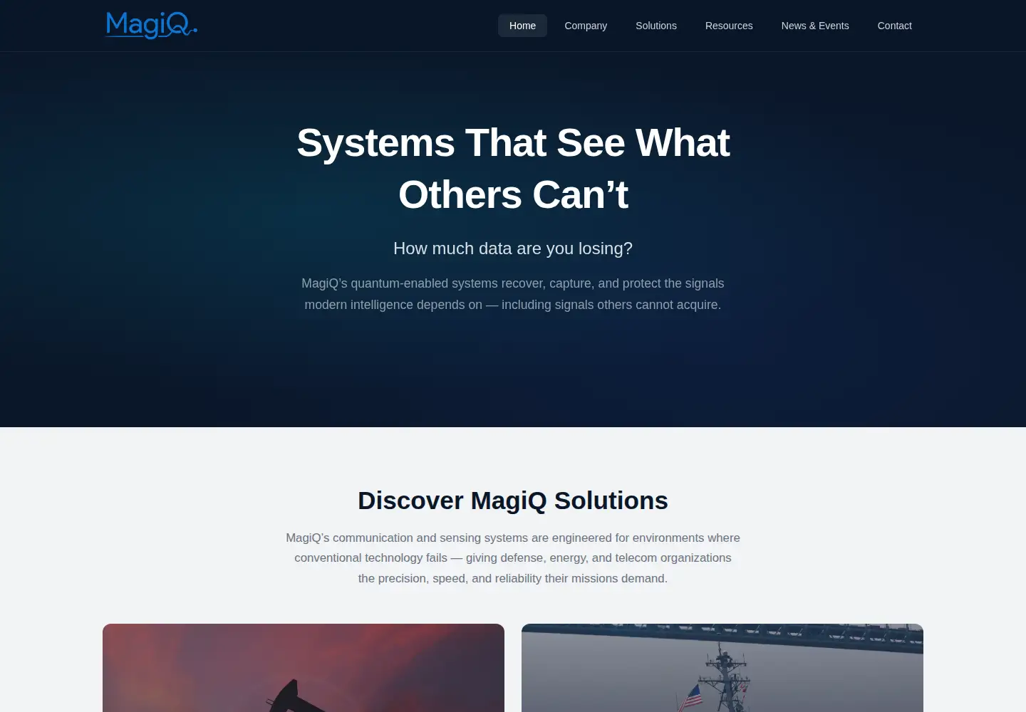 Captured homepage of magiqtech.com in the current scan