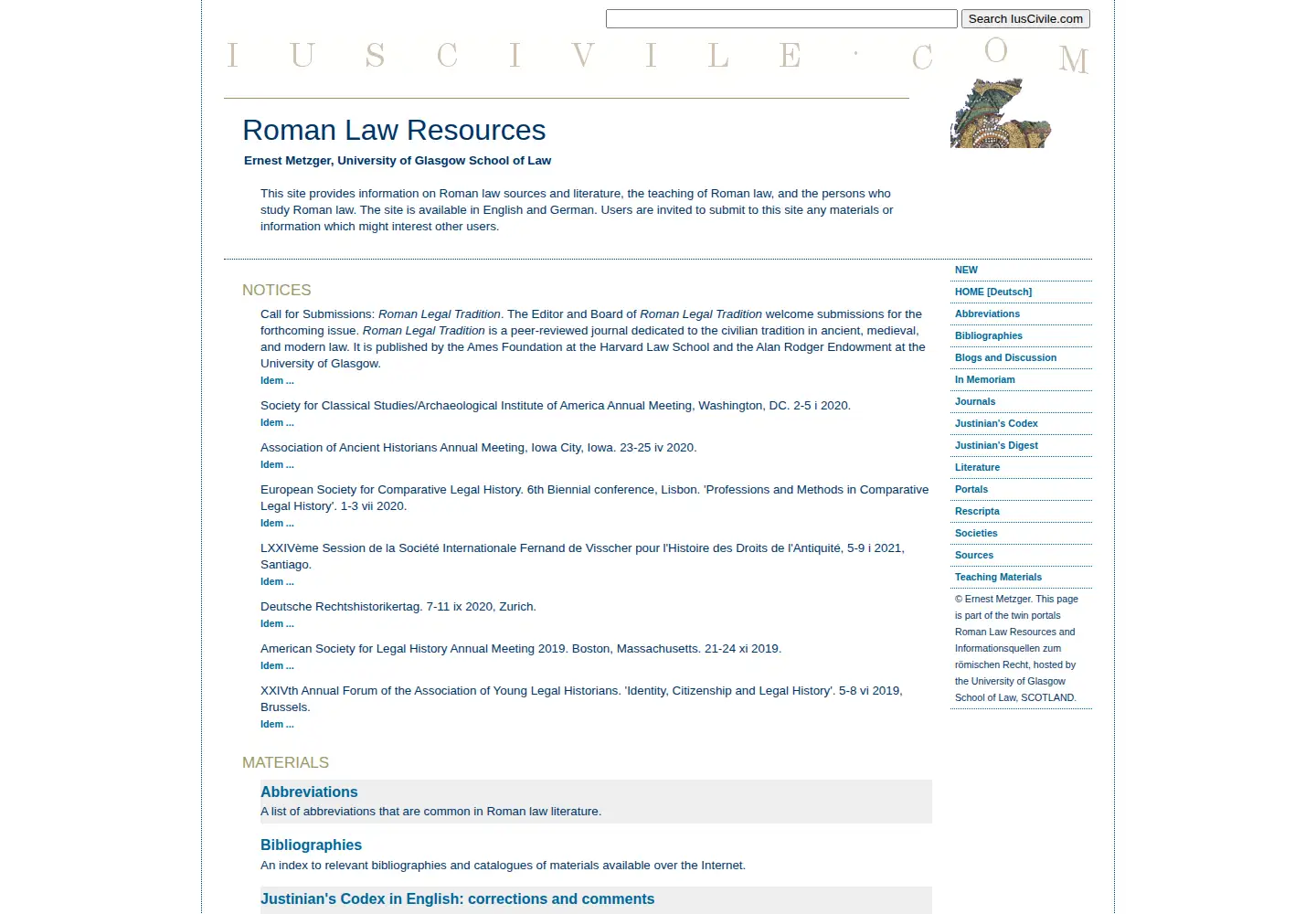 Captured homepage of iuscivile.com in the current scan