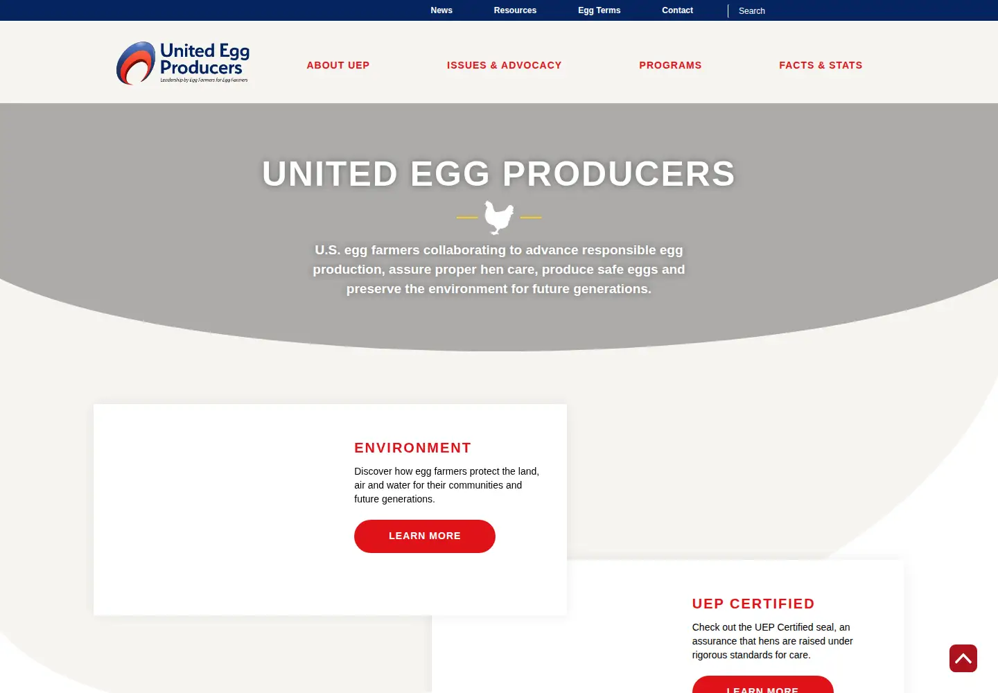 Captured homepage of unitedegg.org in the current scan