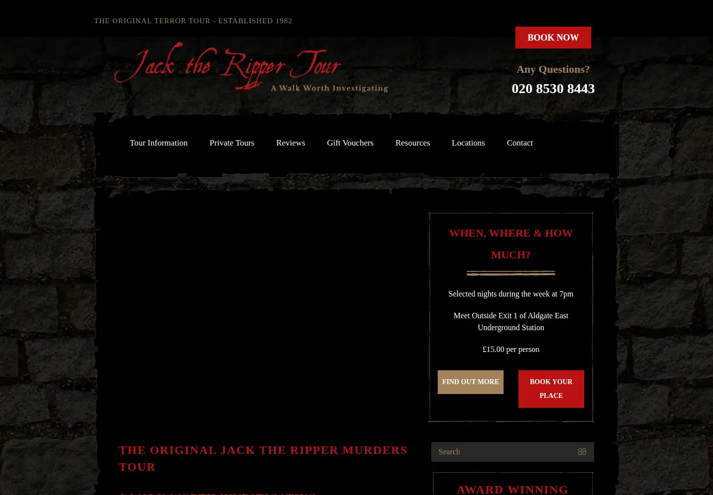 Screenshot of jack-the-ripper-tour.com
