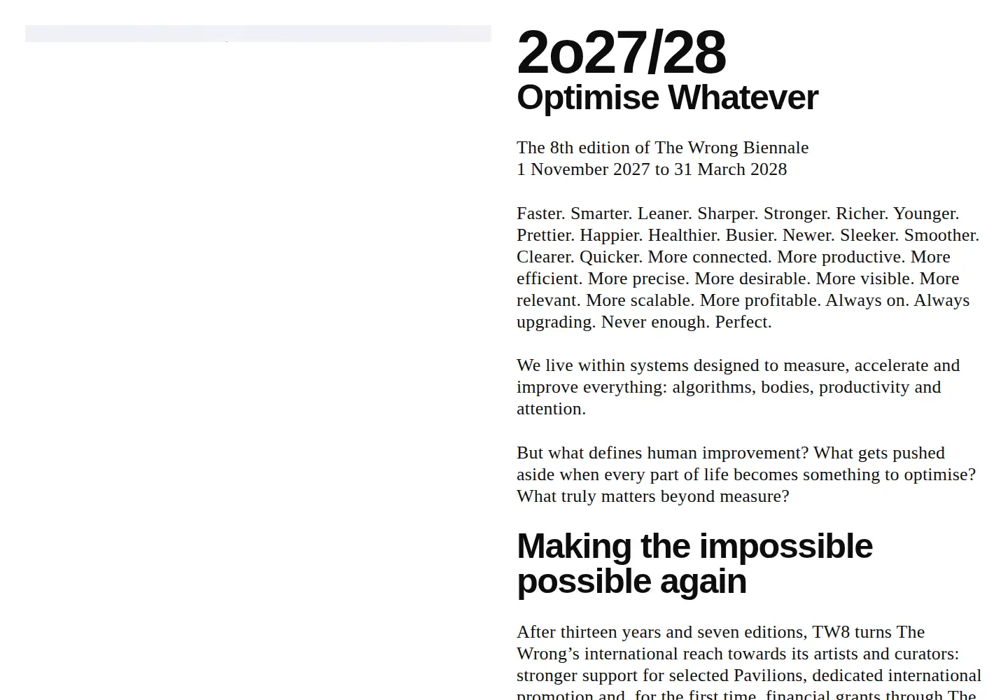 Screenshot of thewrong.org
