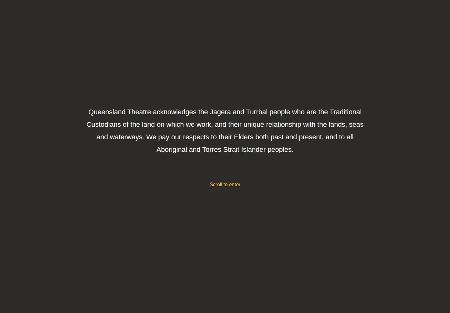 Captured homepage of queenslandtheatre.com.au in the current scan