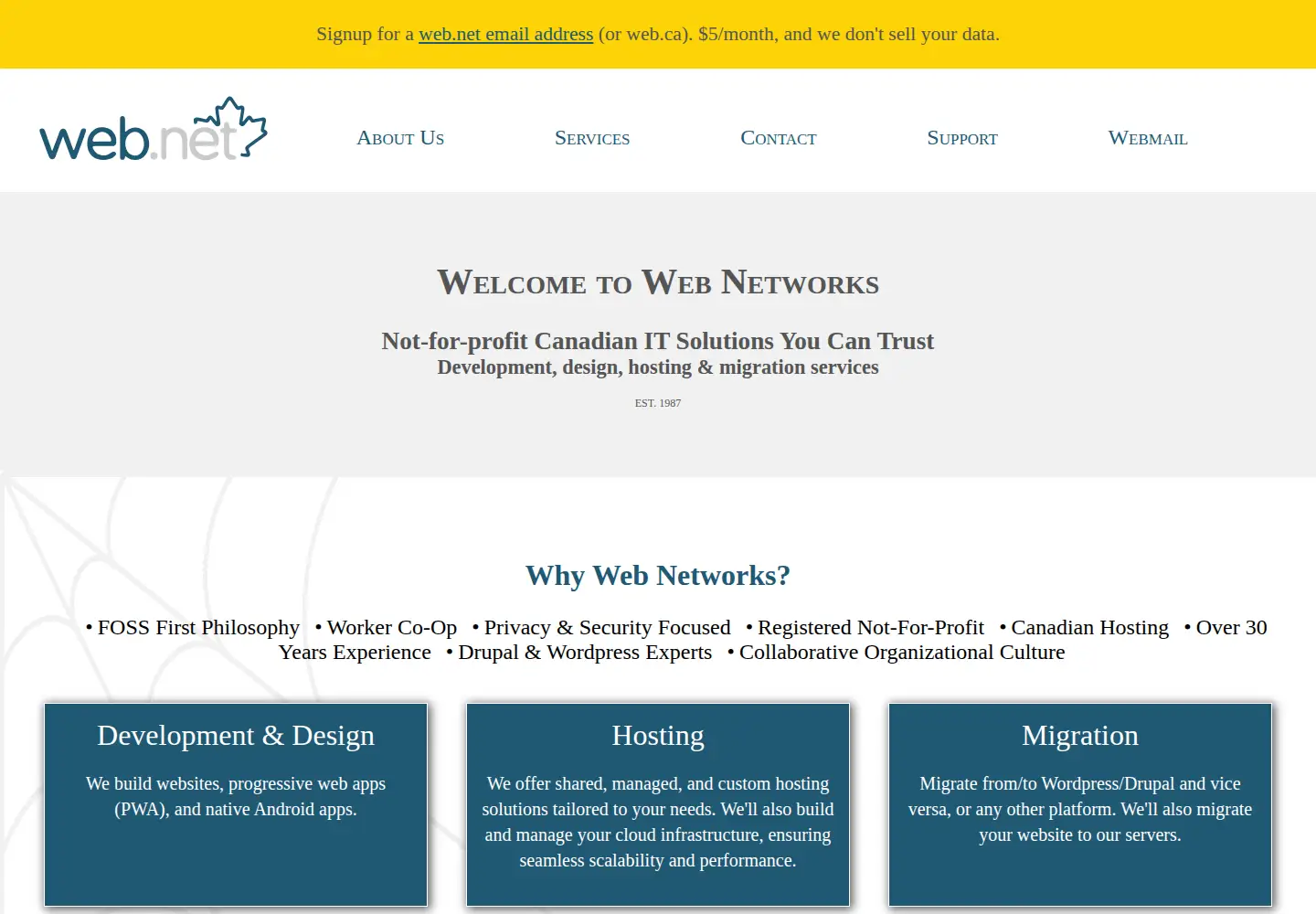 Screenshot of web.ca