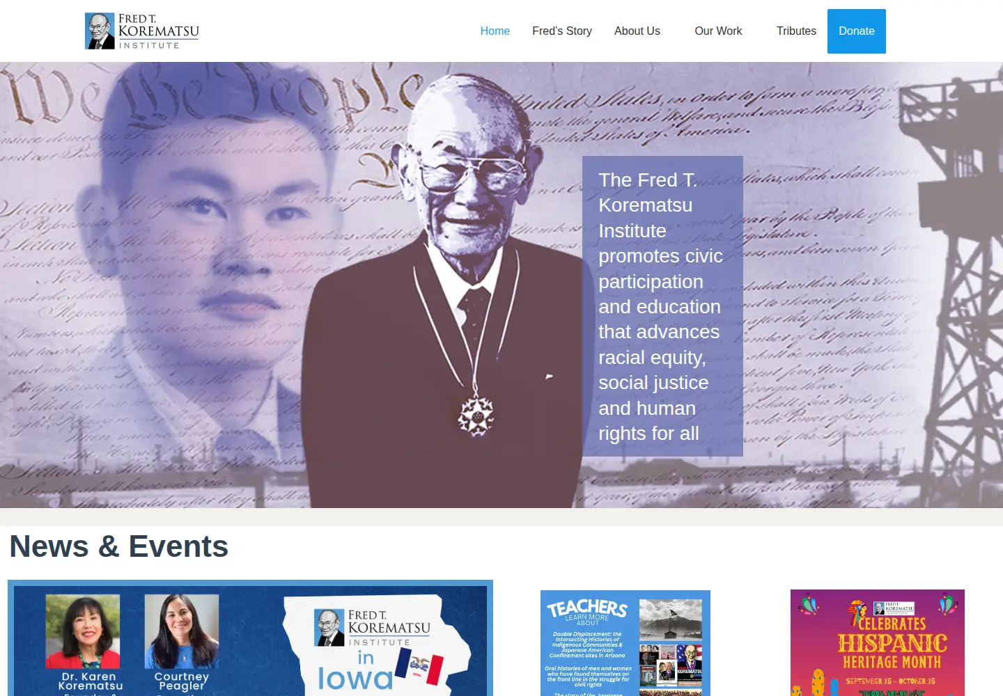 Screenshot of korematsuinstitute.org