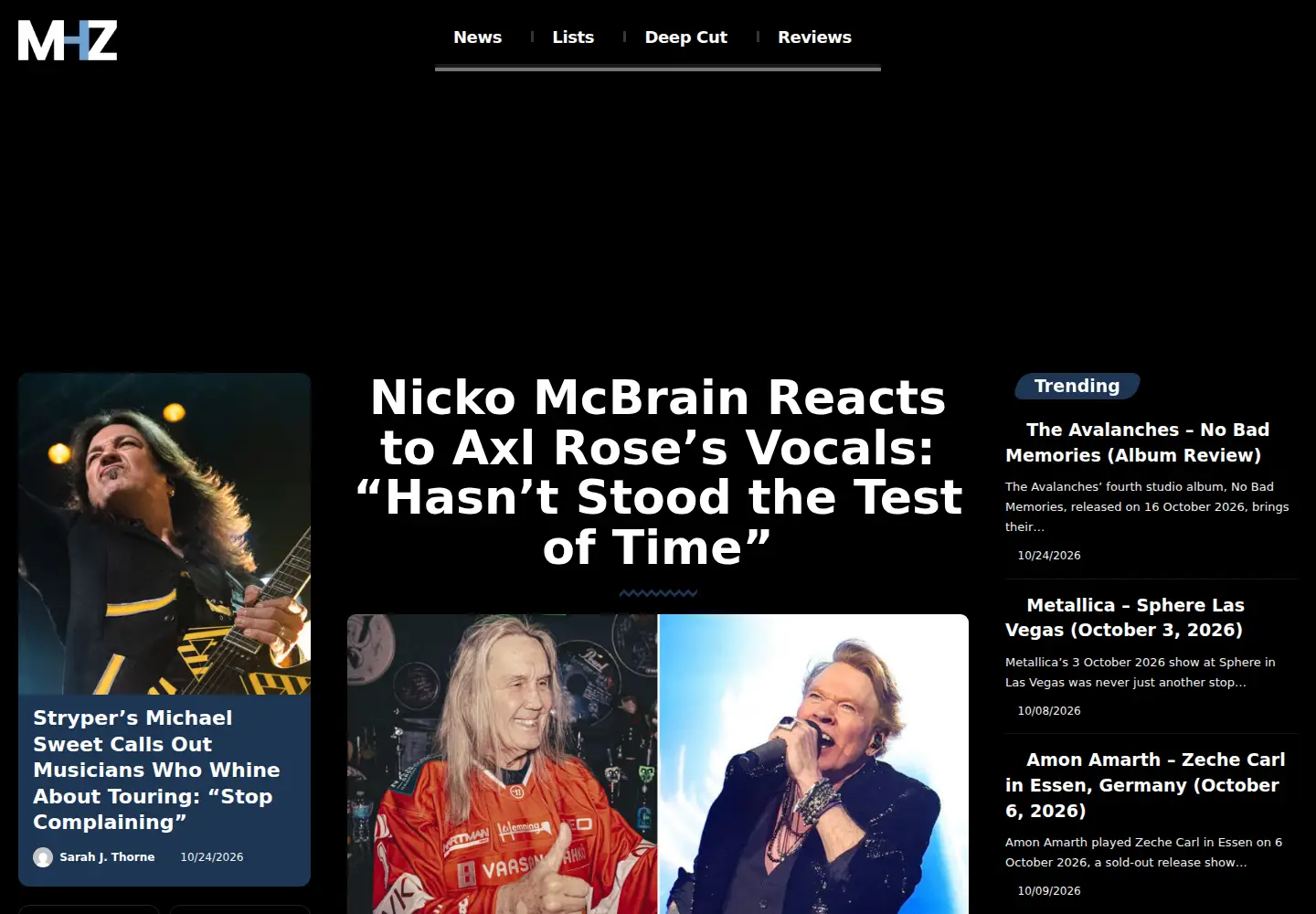 Screenshot of metalheadzone.com