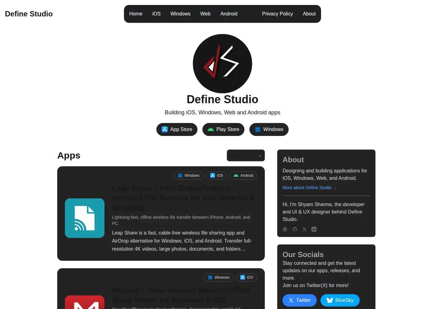 Screenshot of definestudio.in