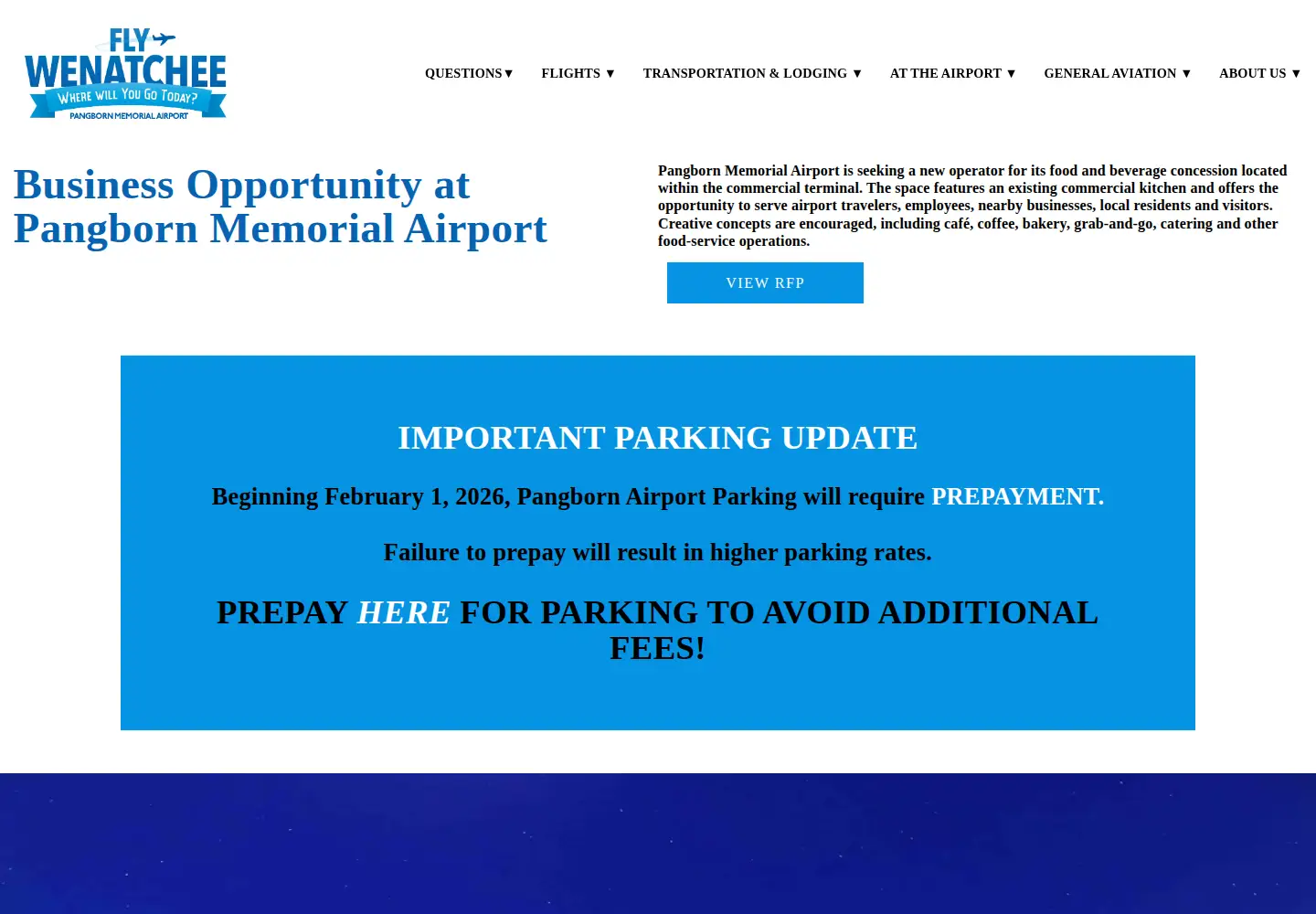Screenshot of flywenatchee.com