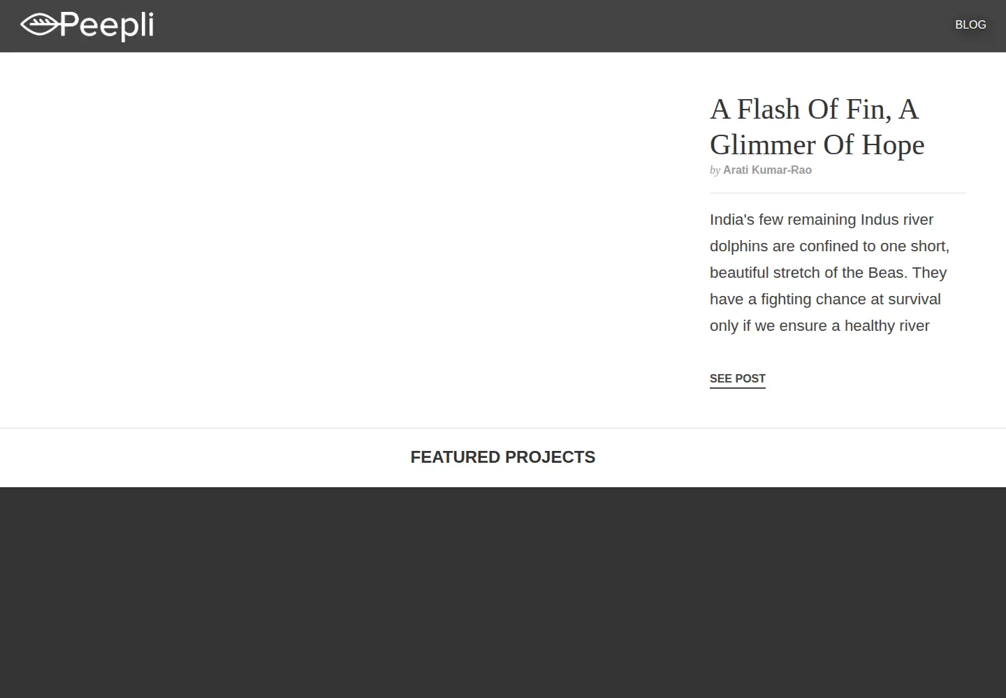 Captured homepage of peepli.org in the current scan