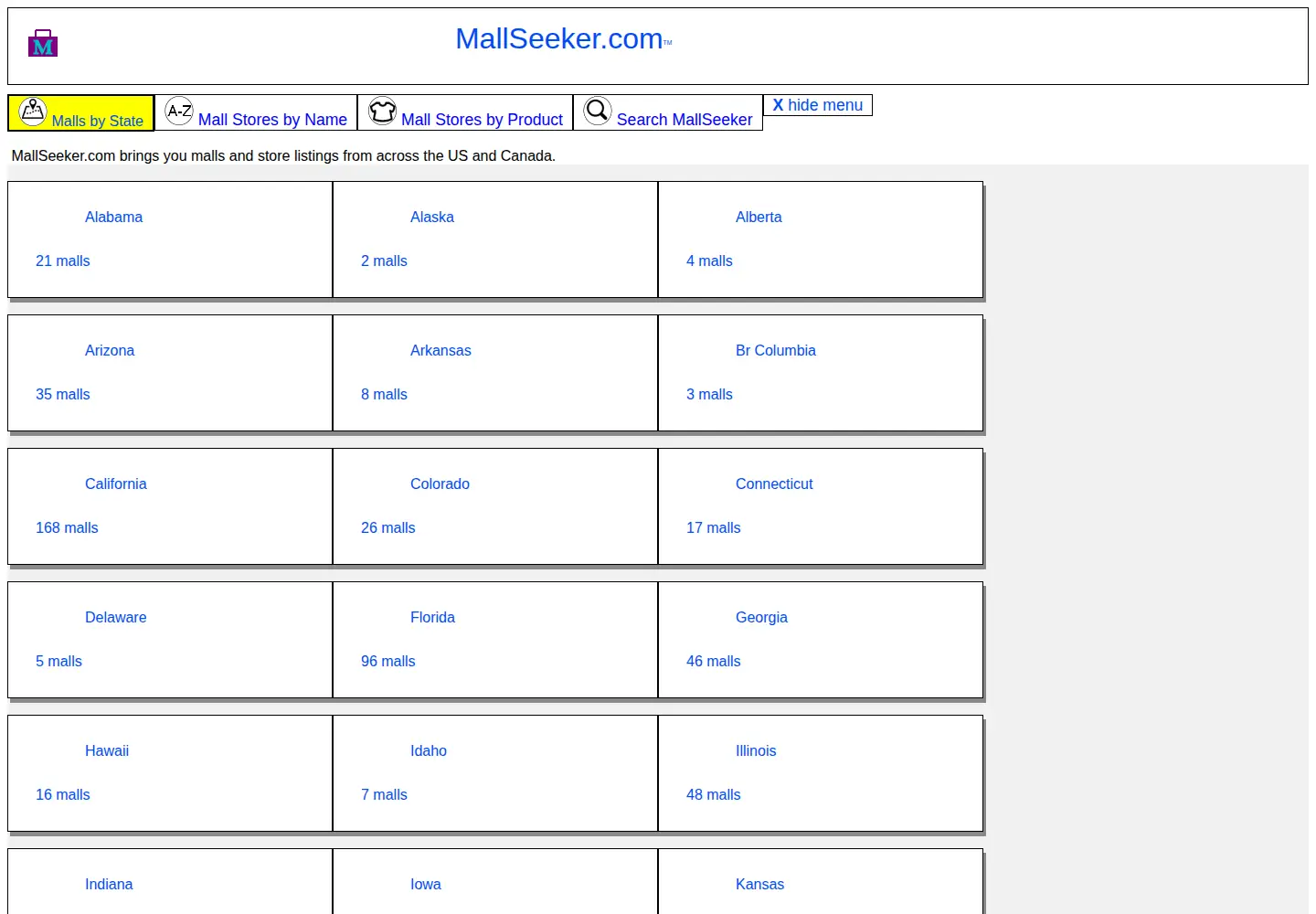 Screenshot of mallseeker.com