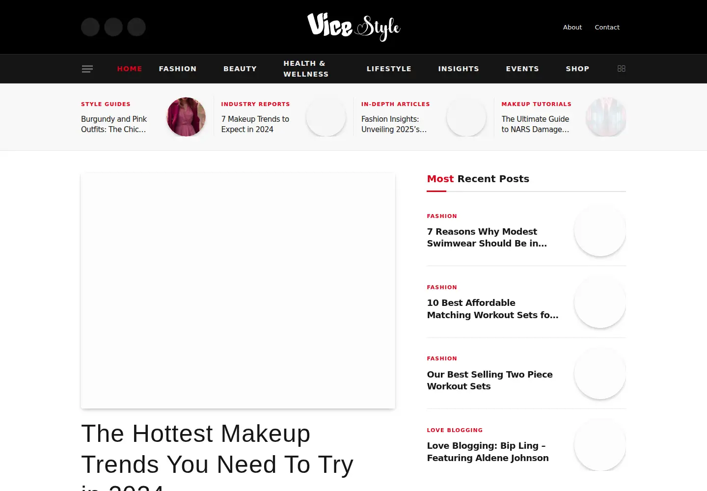 Captured homepage of vicestyle.com in the current scan