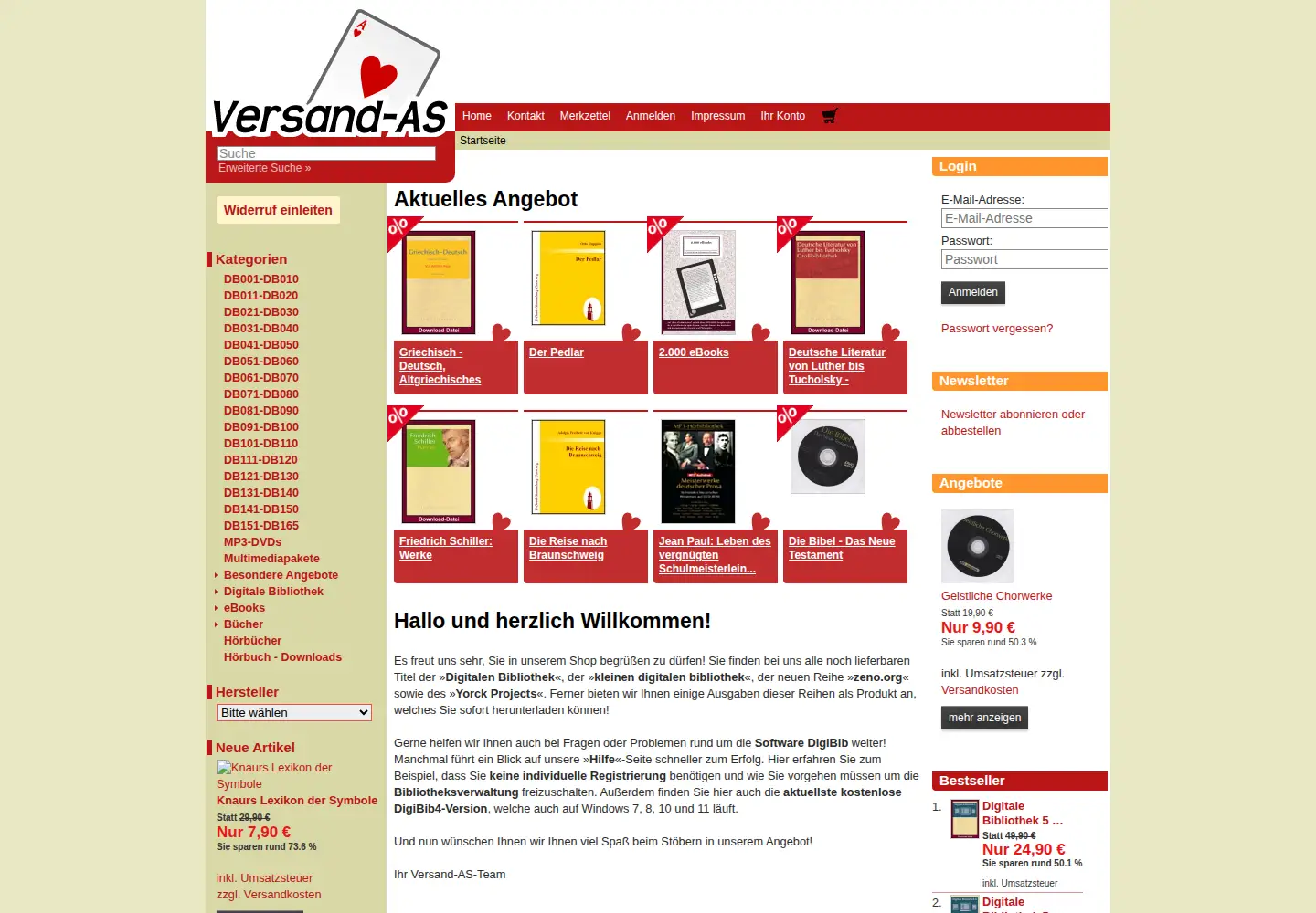 Screenshot of digitale-bibliothek.de